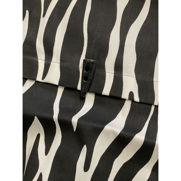 Black & White Zebra Design Animal Print Black Out Curtains W/Pull Backs 54"x53" - Picture 4 of 8